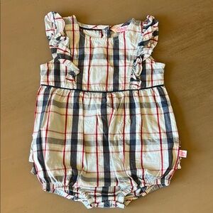 Ruffle Butts Plaid One Piece Bubble - Red, Blue, Navy size 12-18 months